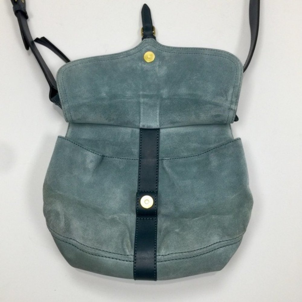 Isabel Marant Keila Leather Suede Two Tone Blue/Light Blue Crossbody Bag - Picture 7 of 16